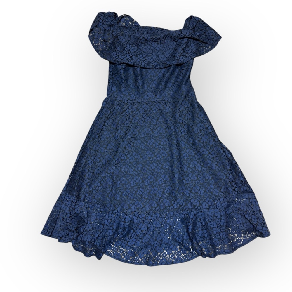 Banana republic woman’s size 6 blue embroidered side zip dress. - Picture 2 of 8